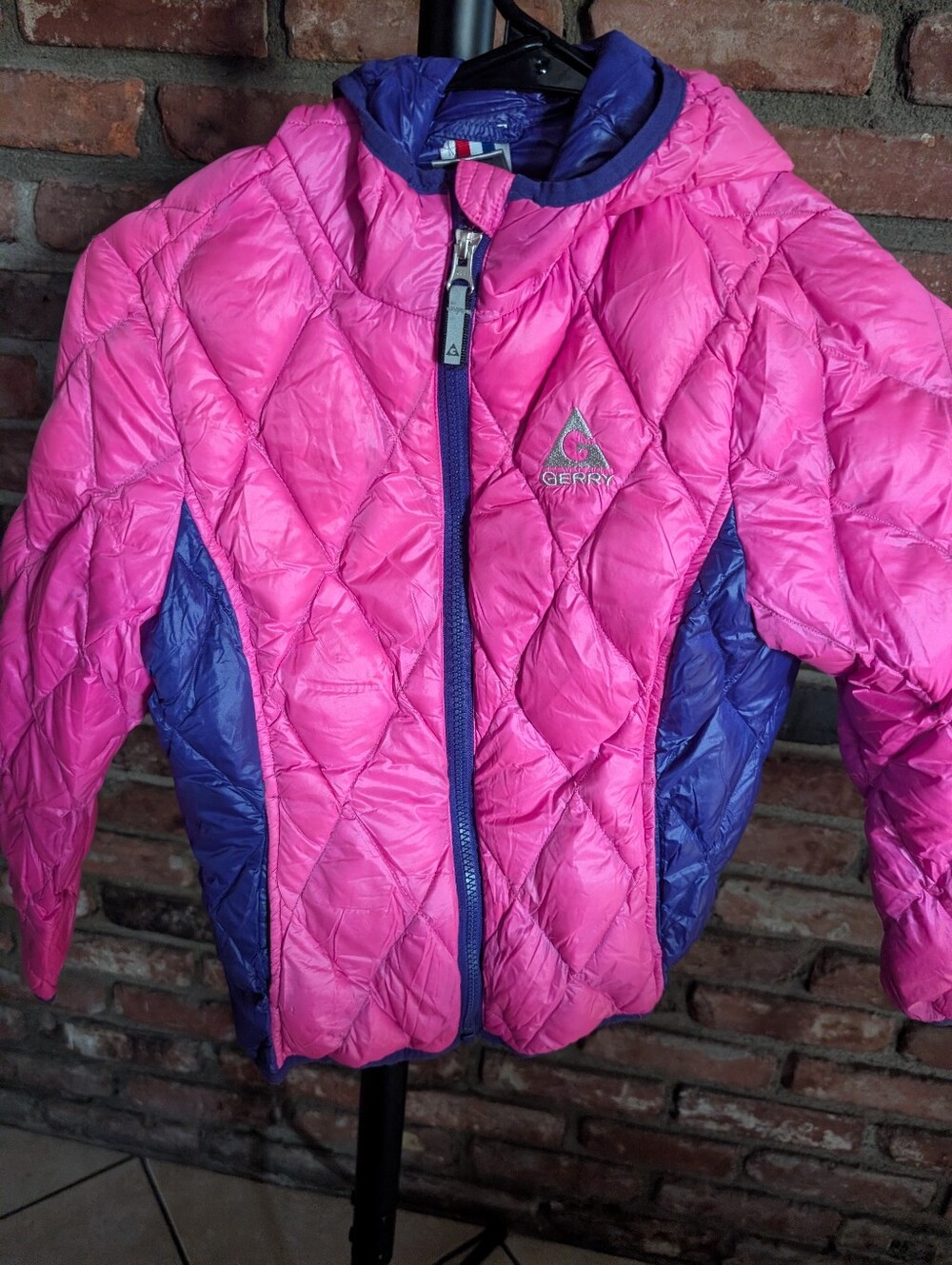Gerry Kids Hot Pink & Purple Quilted Hooded Puffer Jacket